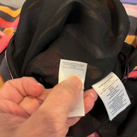 Great Jones Vibrant Orchid Wrap Dress Midi Layered Orange Purple Pink Medium - Picture 9 of 13